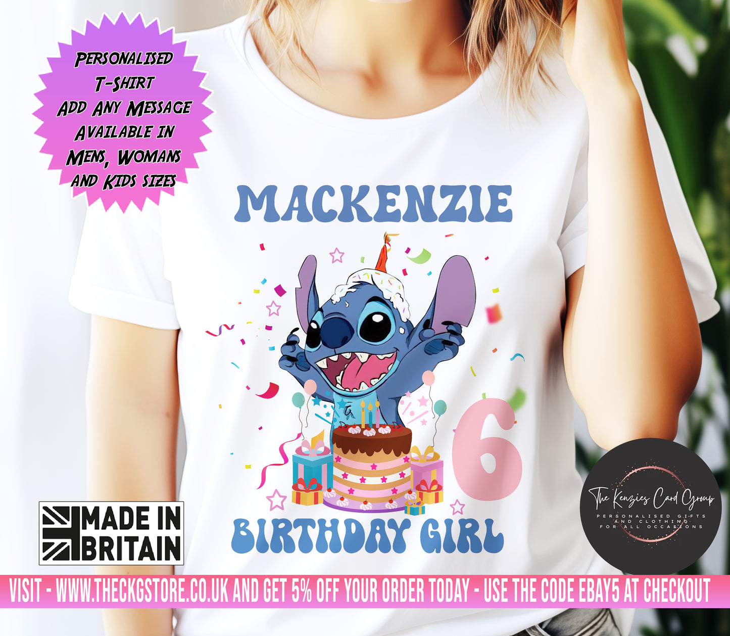 Personalised Disney Lilo and Stitch - Birthday T Shirt - Birthday Era T Shirt