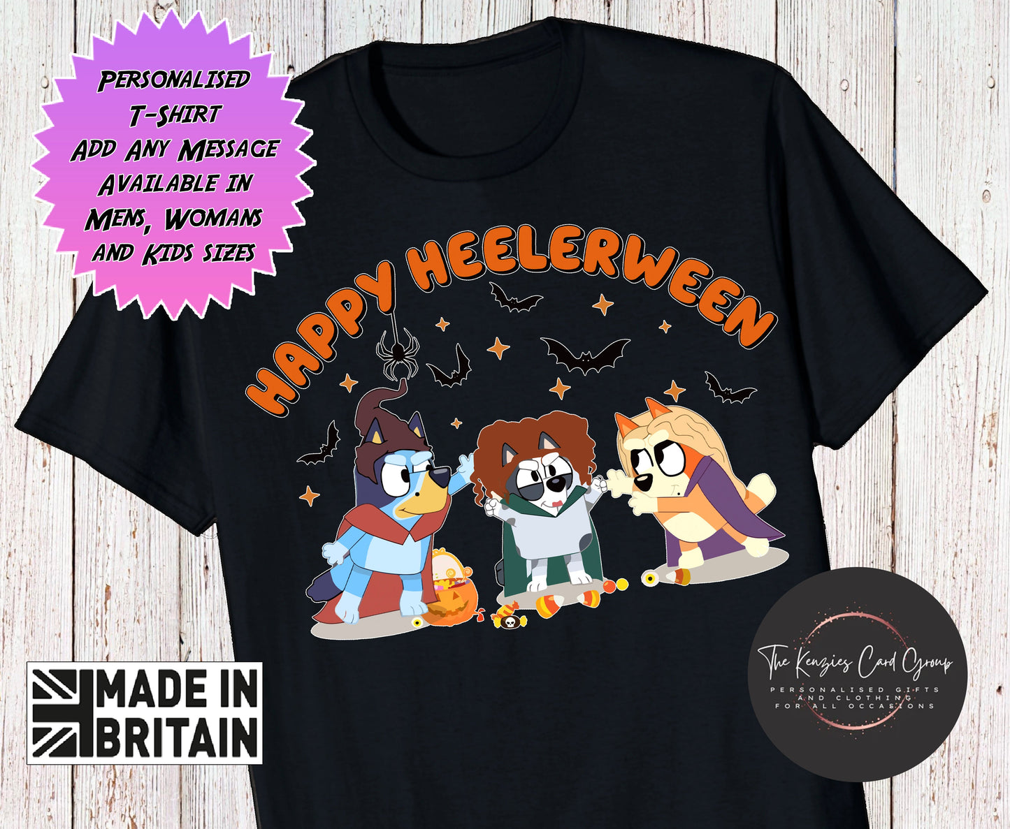 Personalised Happy Heelerween Bluey Halloween T Shirt