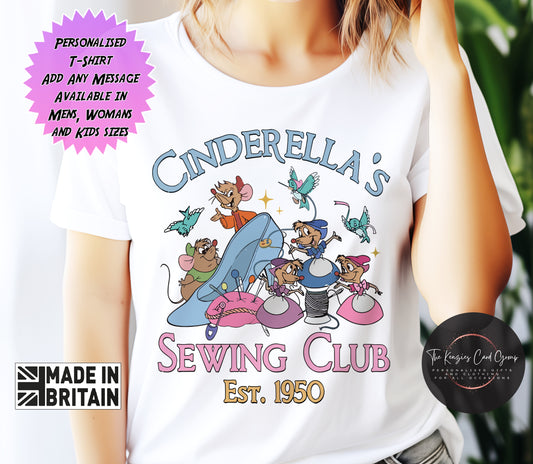 Personalised Cinderella - Cinderella's Sewing Club - Classic Disney Movie T Shirt