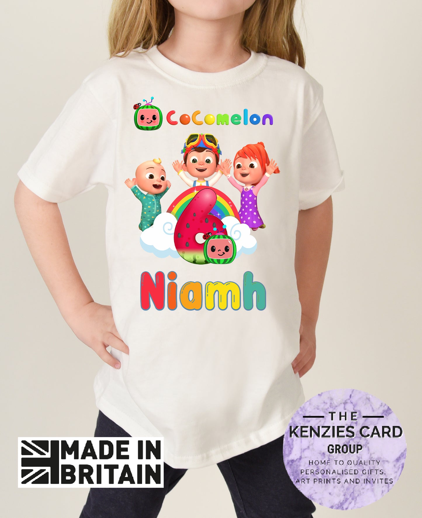 Personalised Cocomelon Childrens and Adults Birthday T Shirt