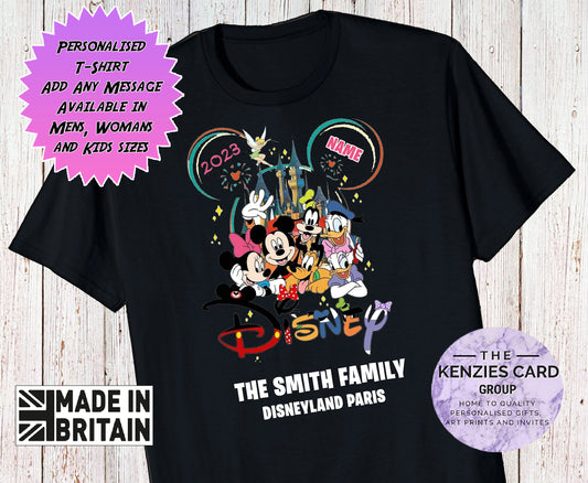 Personalised Disneyland Paris T-Shirts Matching Family First Disney Trip