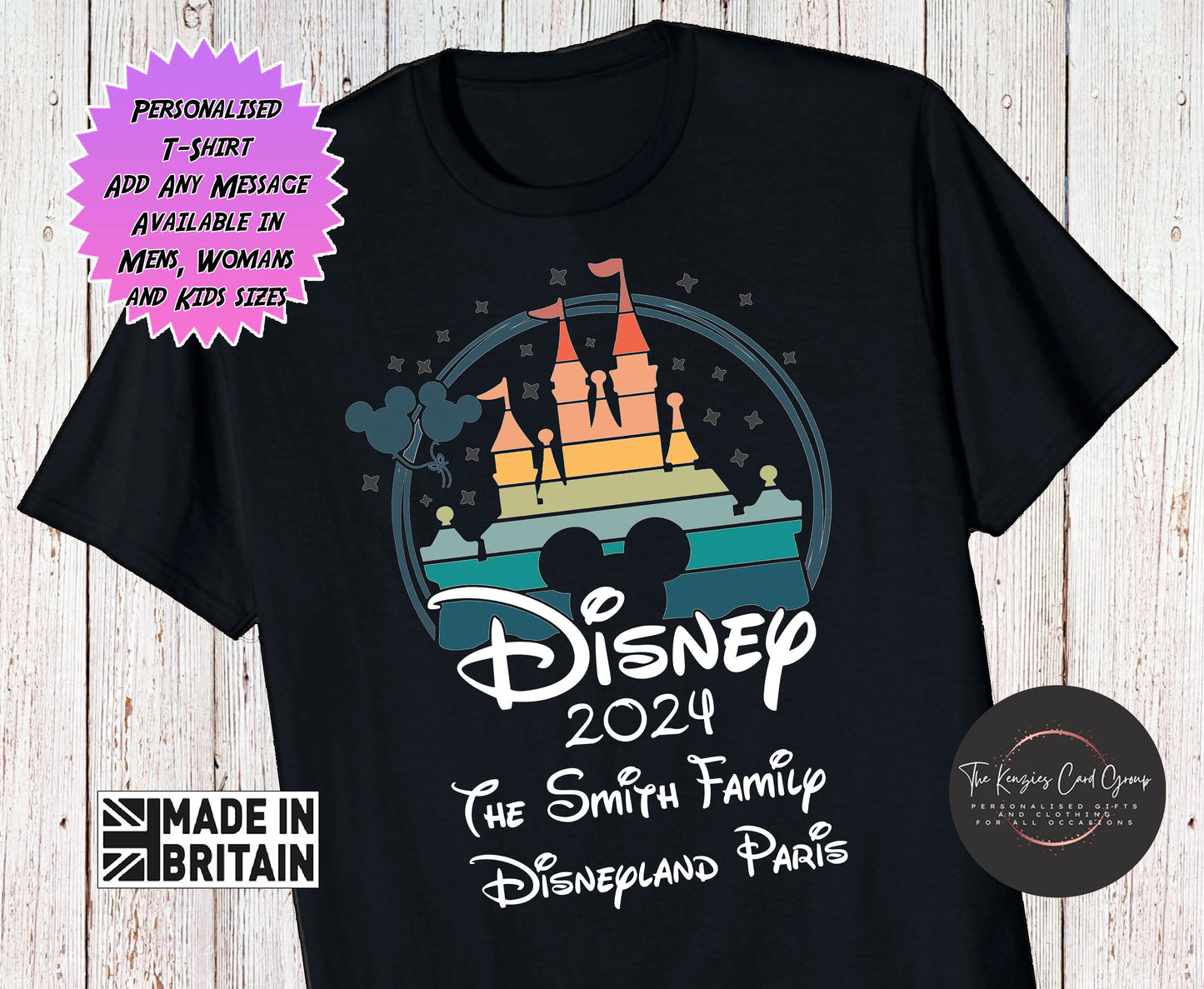 Personalised Disneyland Paris Disney World Matching Family T Shirt 2024