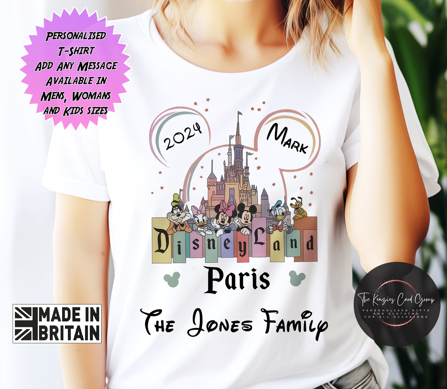 Personalised Disneyland Paris T-Shirts Matching Family First Disney Trip V15