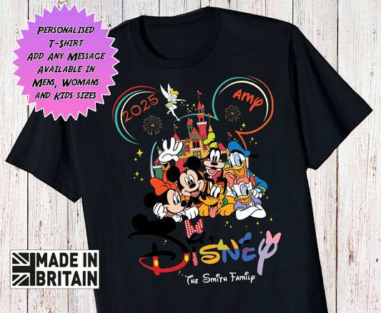 Personalised Disneyland Paris Reveal T-Shirts Matching Family First Disney - Disney Trip 2025