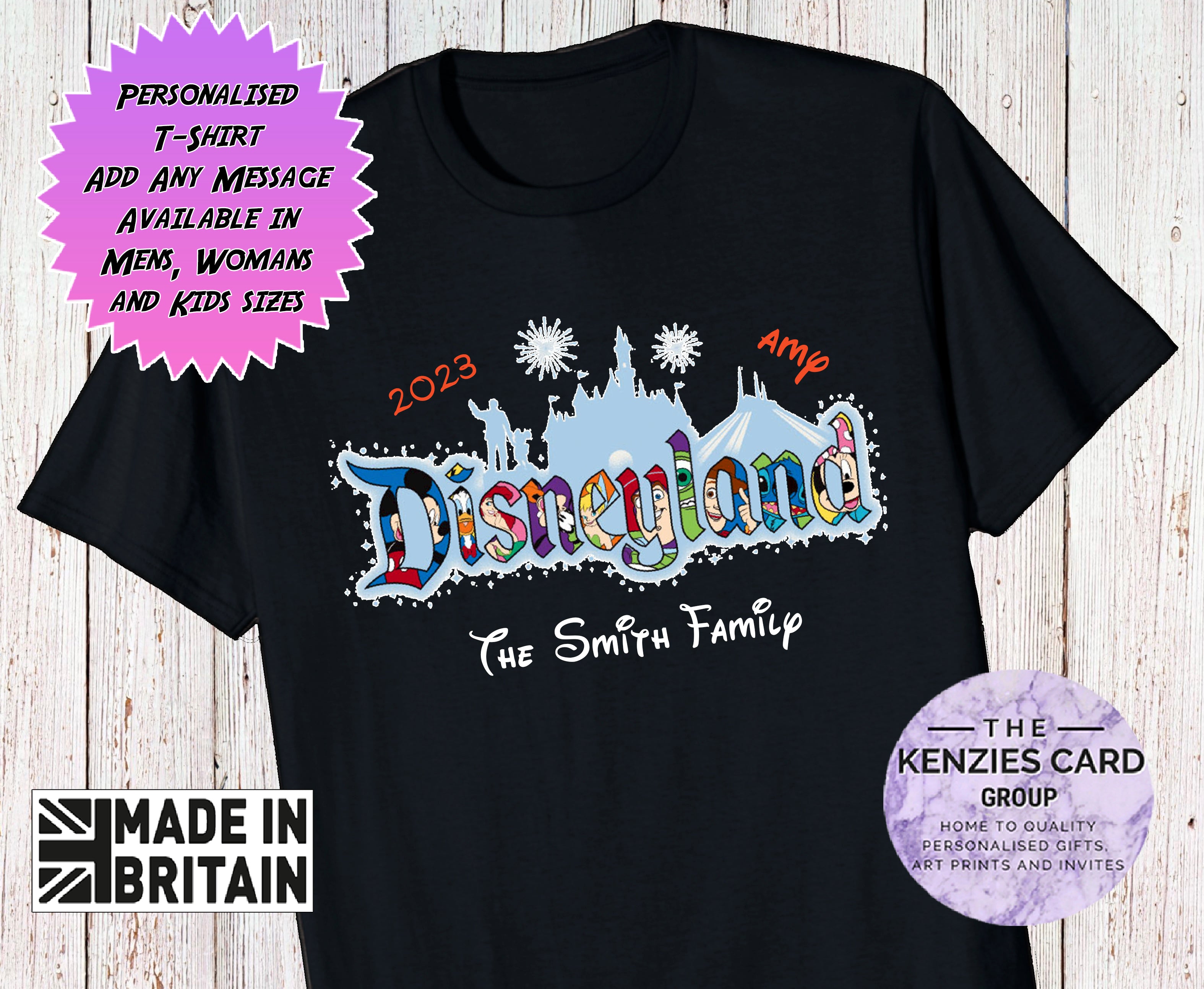 Personalised Disneyland Paris T Shirts Matching Family First Disney Trip Including Rear T Shirt Printing Womens Extra Small Black