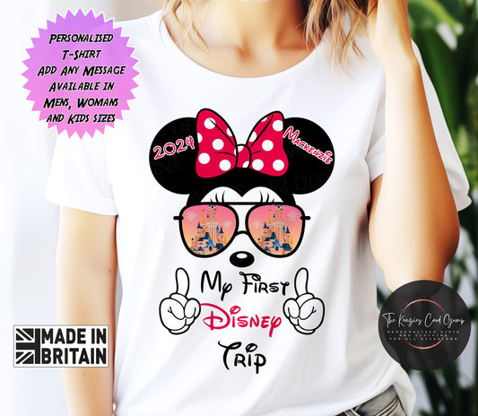 Personalised Disneyland Paris 2024 T-Shirts Matching Family First Disney Trip