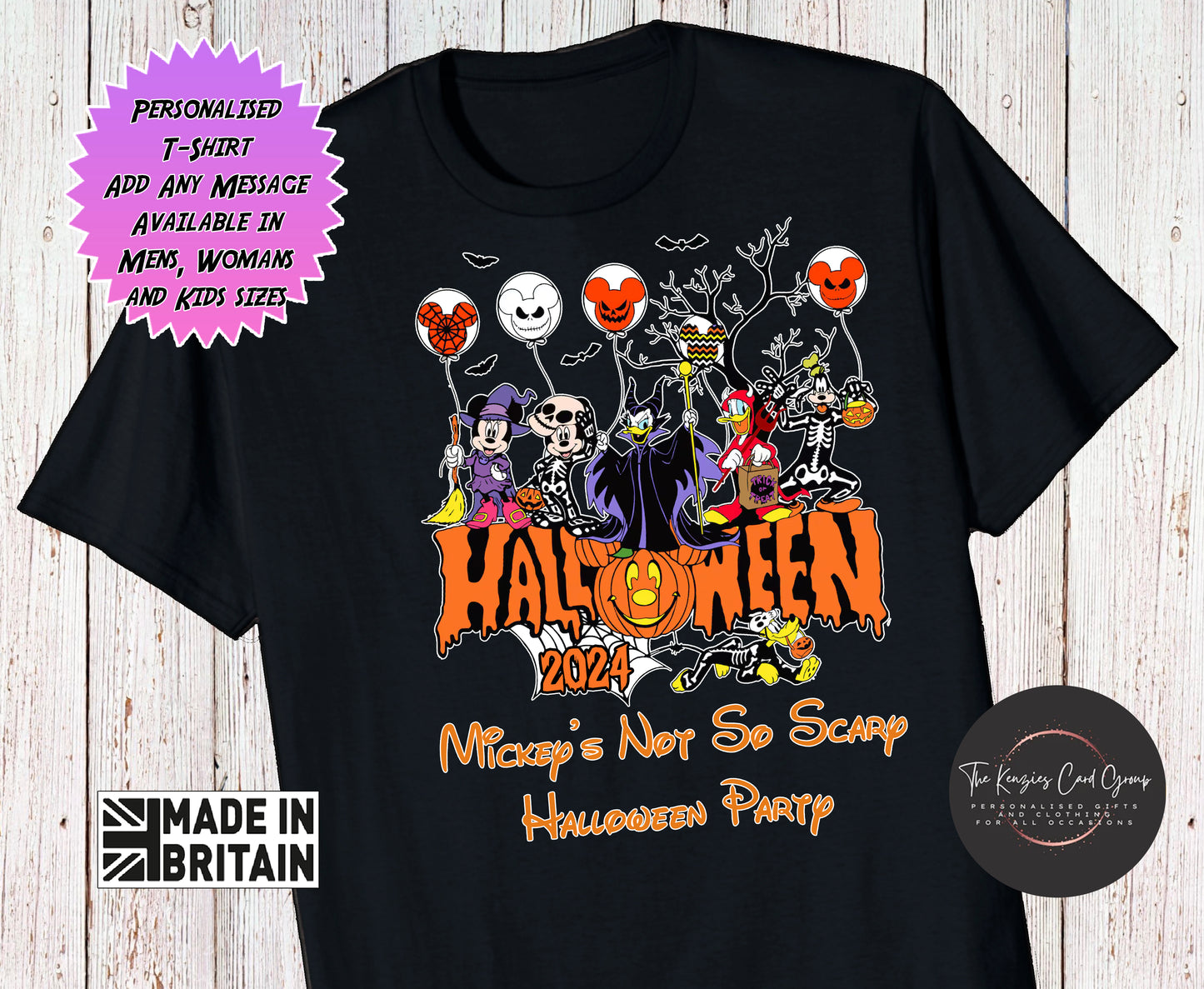 Personalised Mickey's Not So Scary Halloween Matching Family Trip T-Shirts 2024