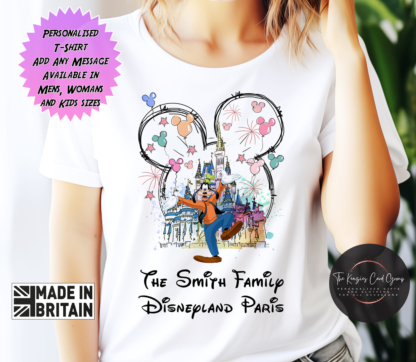 Personalised Goofy Disney Matching Family T Shirt Disney World T Shirt - Castle Edition