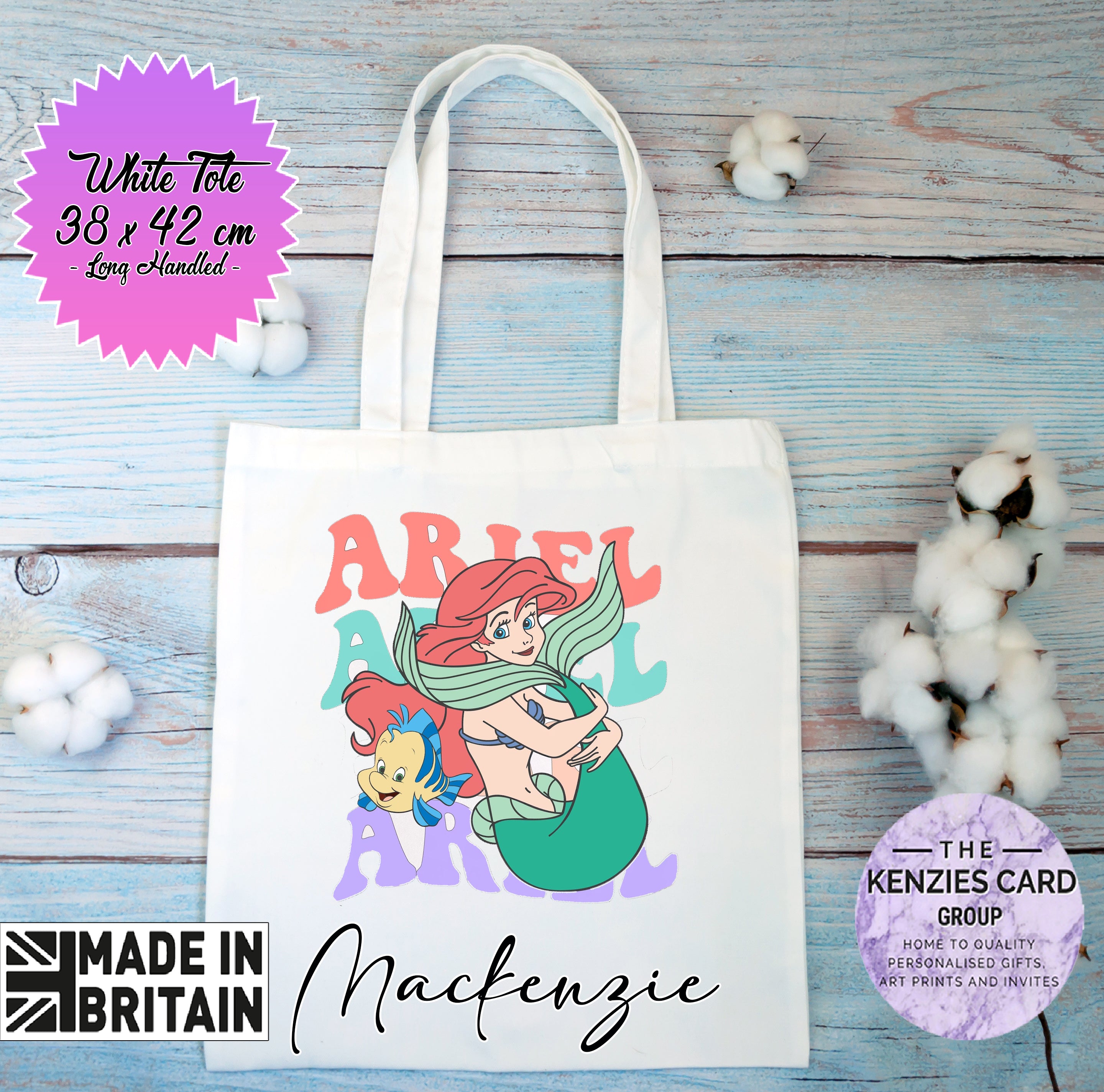 Personalised Disneys Little Mermaid - Princess Ariel Custom Tote Bag ...