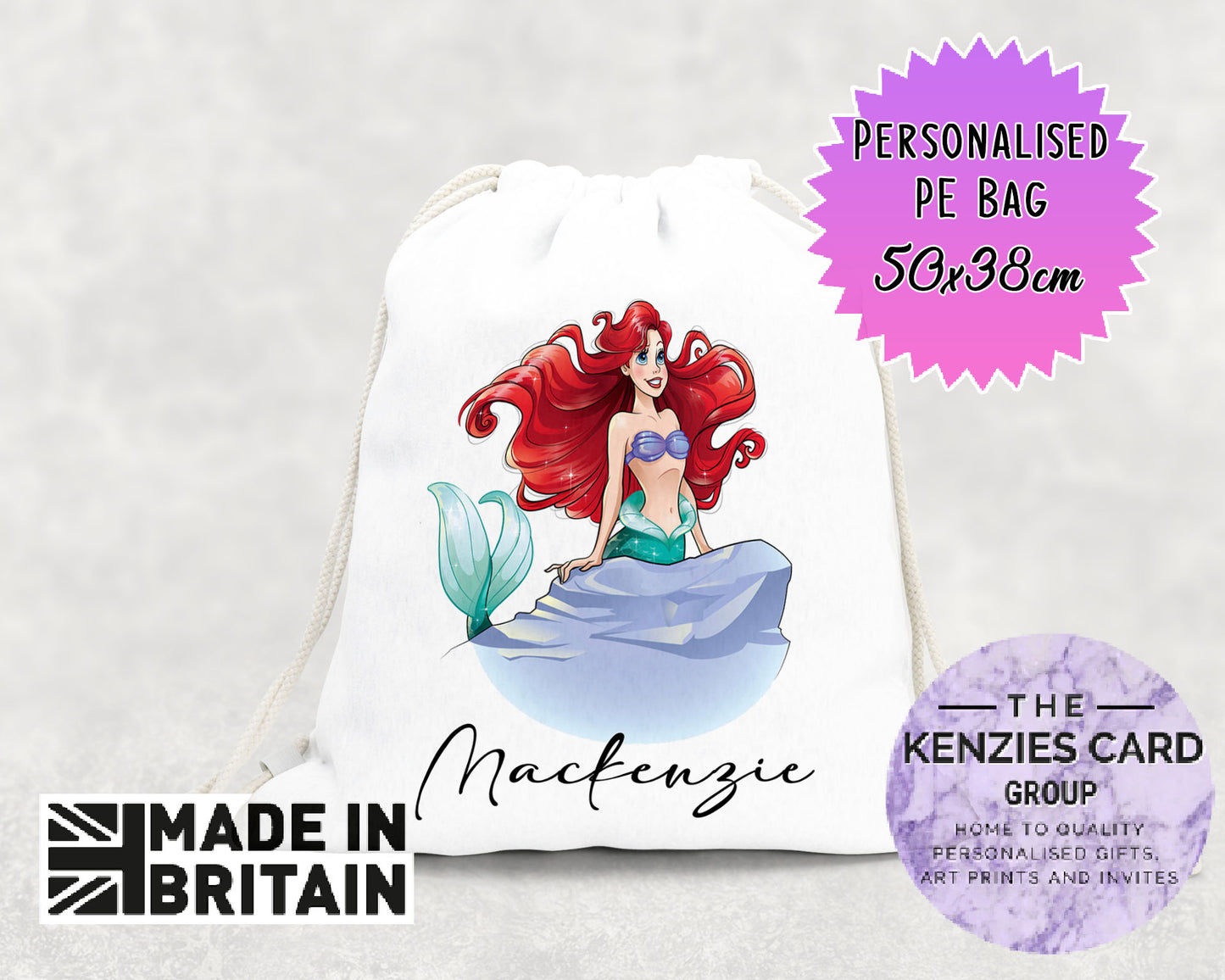 Persoanalised Little Mermaid PE Gym Sports Bag