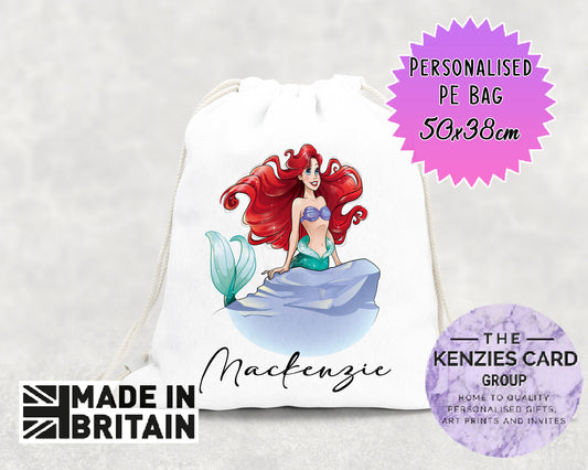 Persoanalised Little Mermaid PE Gym Sports Bag