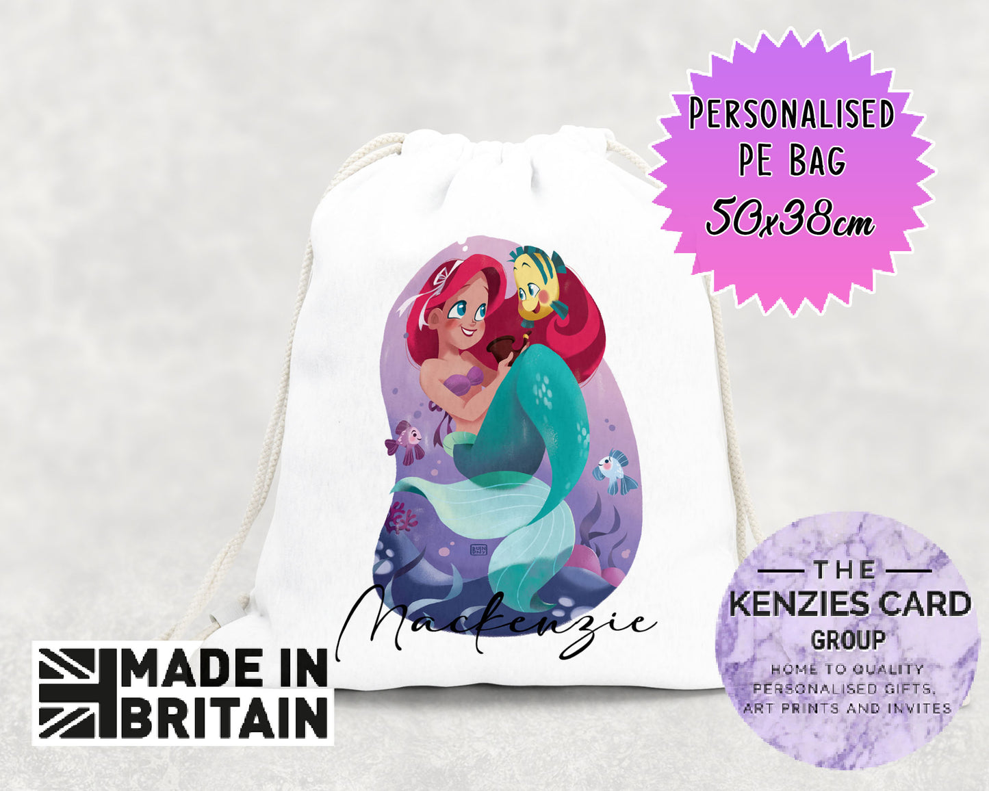 Persoanalised Little Mermaid PE Gym Sports Bag