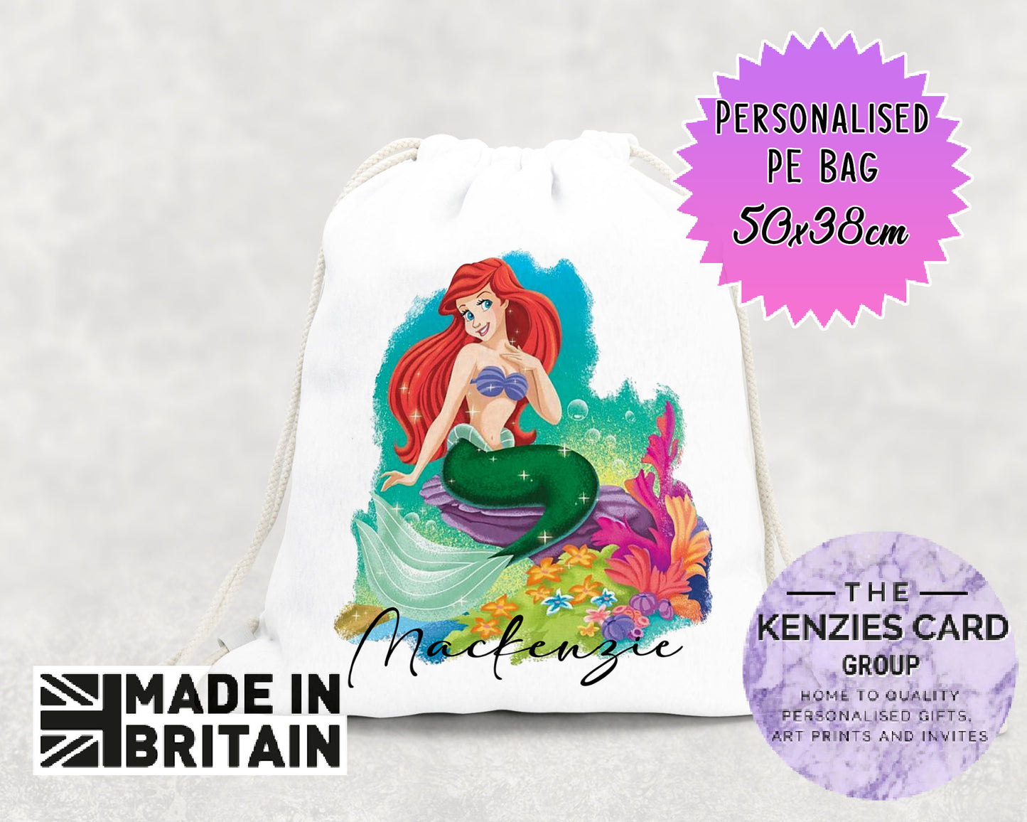 Persoanalised Little Mermaid PE Gym Sports Bag