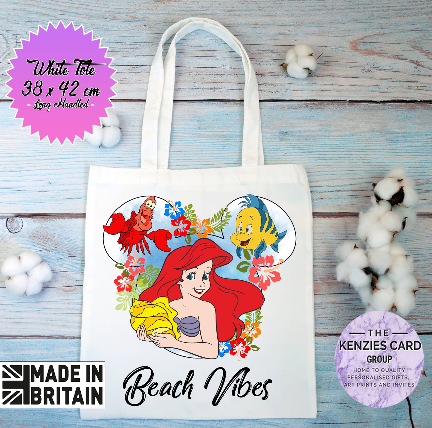 Personalised Disneys Little Mermaid - Princess Ariel Custom Tote Bag