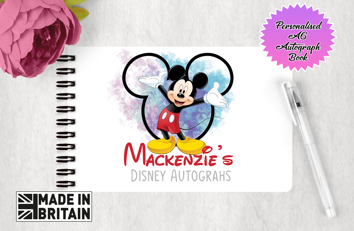 Personalised Disney Autograph Book - Mickey Mouse