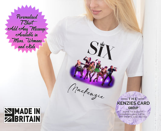 Personalised Six The Musical West End UK Tour T Shirt