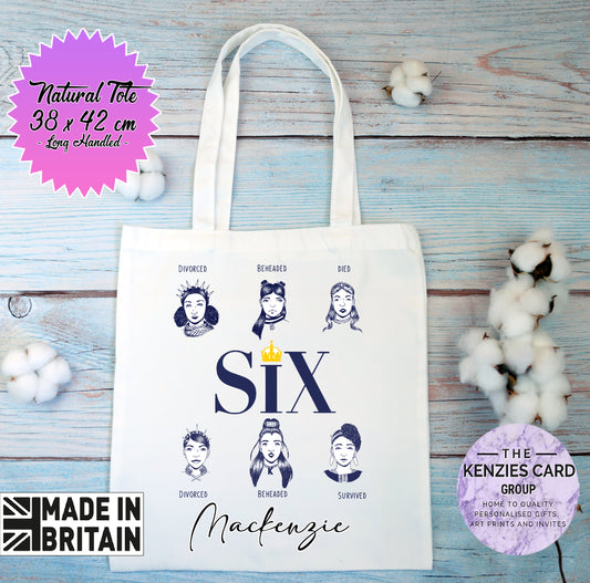 Personalised Six The Musical Tote Bag - Long Handled Edition