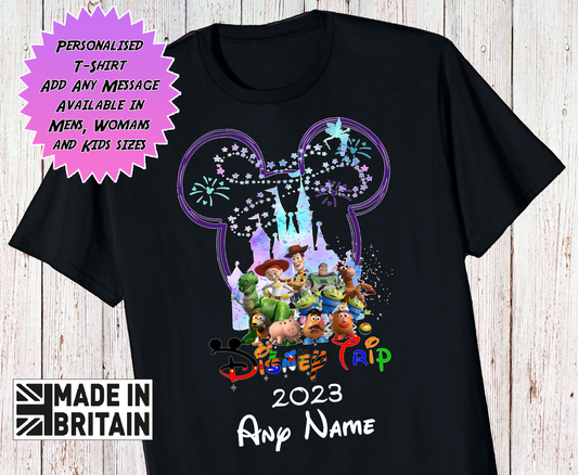 Personalised Disneyland Paris T-Shirts Matching Family First Disney Trip - Toy Story Edition