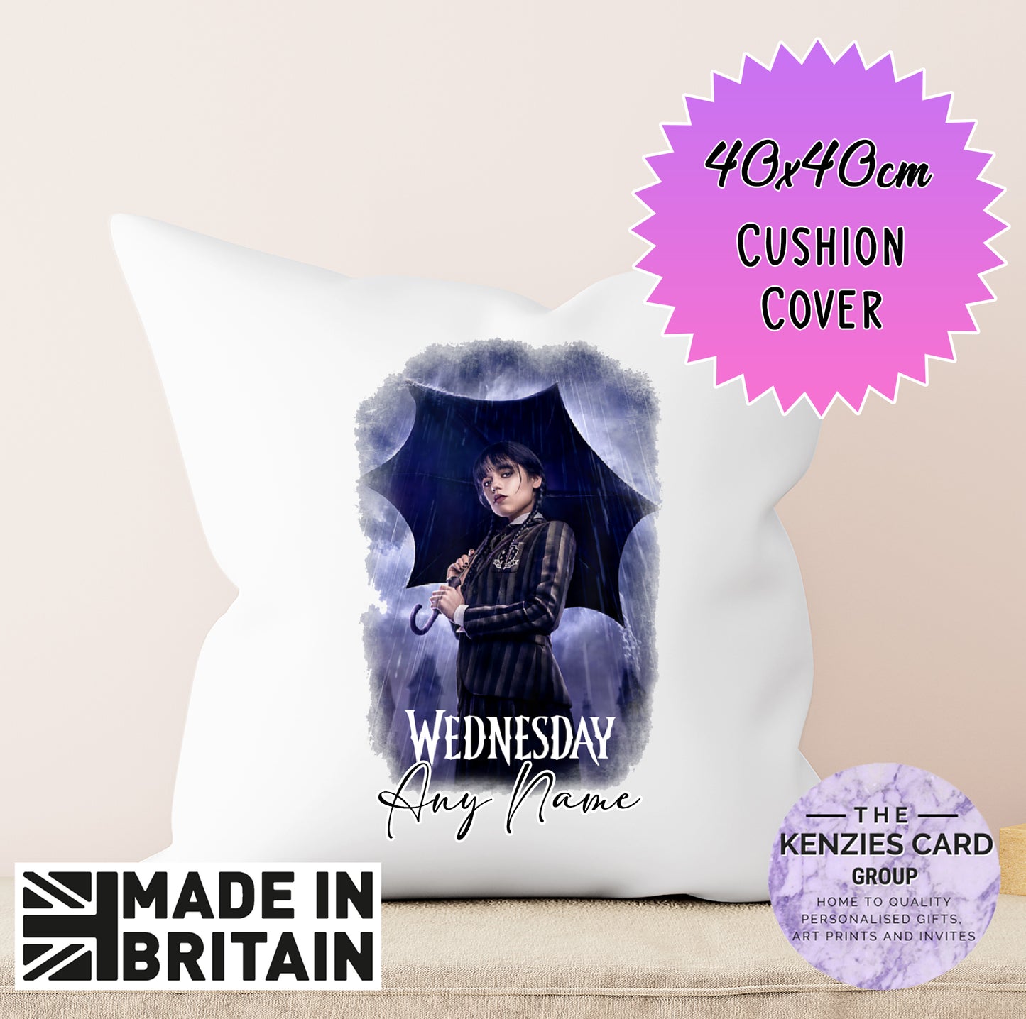 Personalised Wednesday Adams Family Soft Cushion Cover - Cover Only