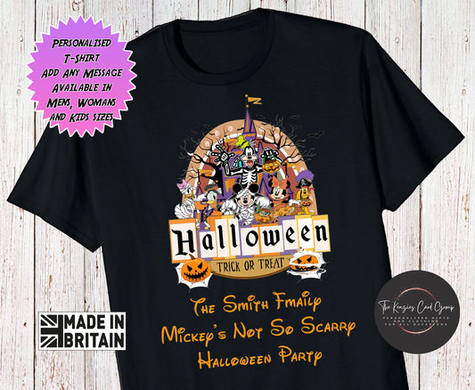 Personalised Mickey's Not So Scarry Halloween Matching Family Trip T-Shirts 2024