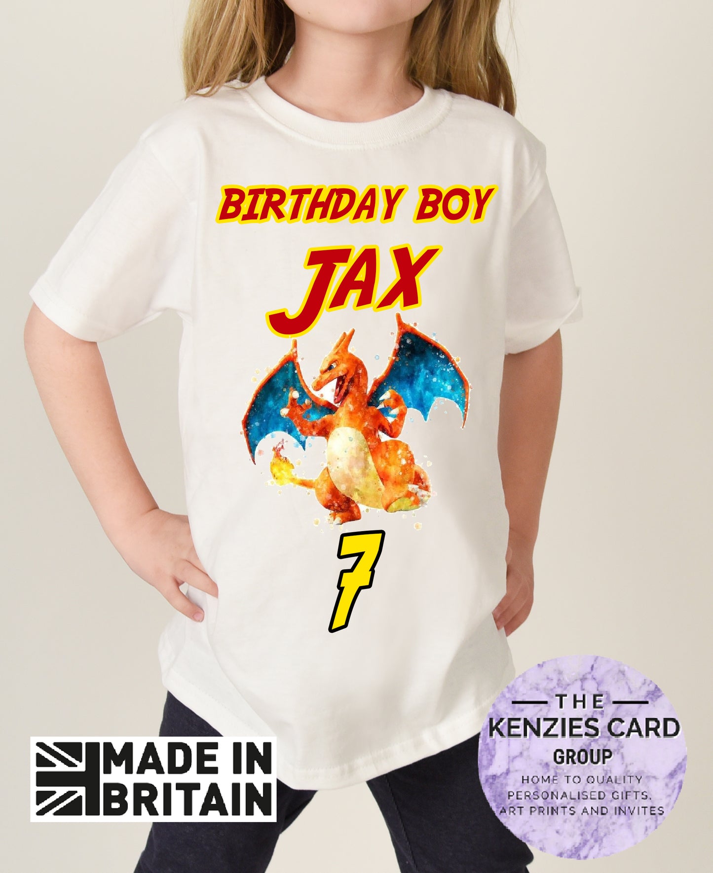 Personalised Pokemon Birthday T Shirt - Charazard T Shirt