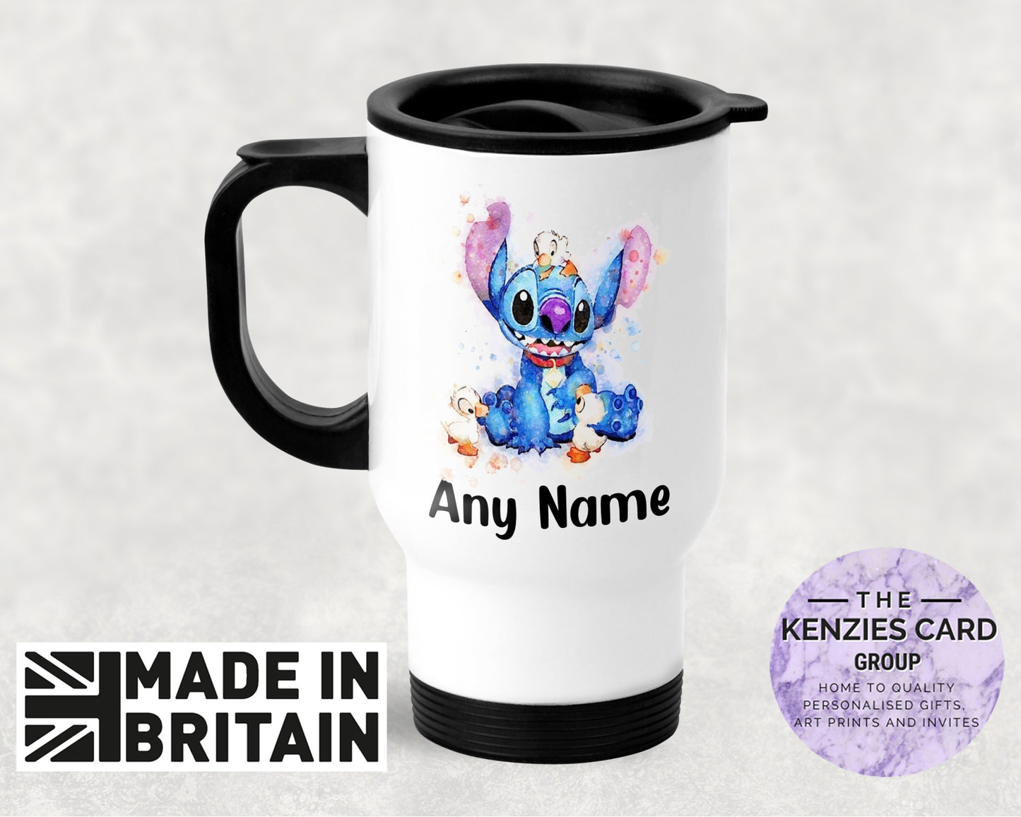 Personalised Lilo and Stitch - Stich and Ducks -  Thermal Travel Mug - 14oz