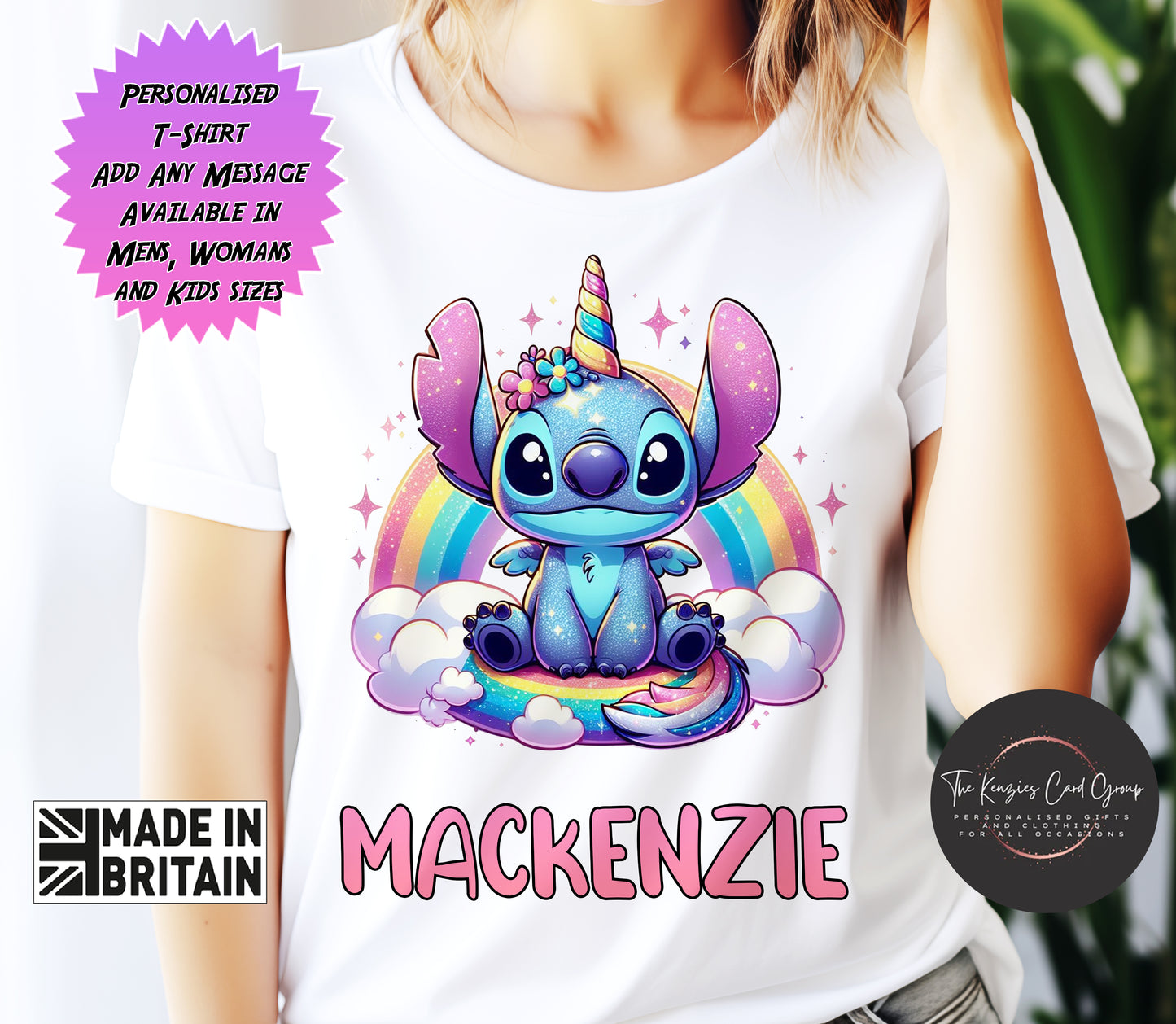 Personalised Disney Lilo and Stitch - Birthday T Shirt - Stitch Unicorn Edition