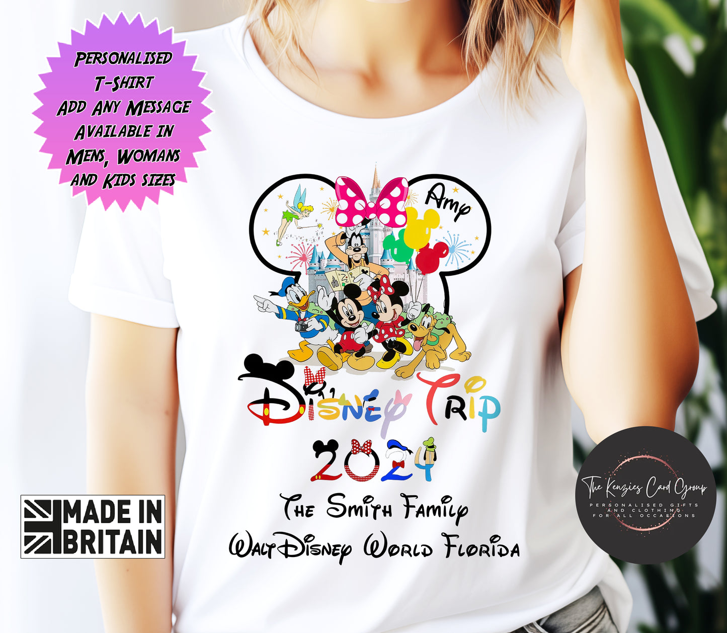 Personalised Disney World Florida Disneyland Paris  Matching Family Disney Trip T Shirts - Minnie Edition